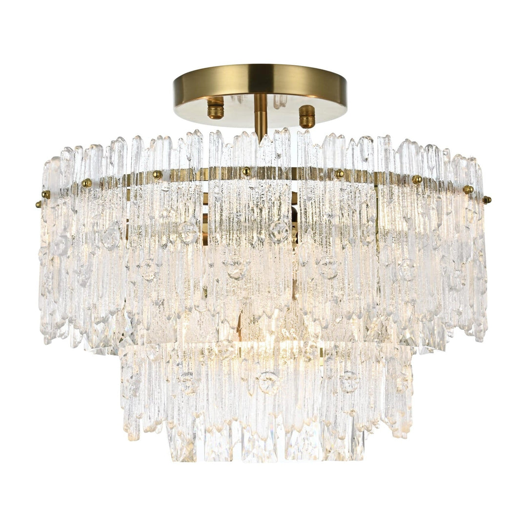 Emilia Flush Mount in Satin Gold by Elegant