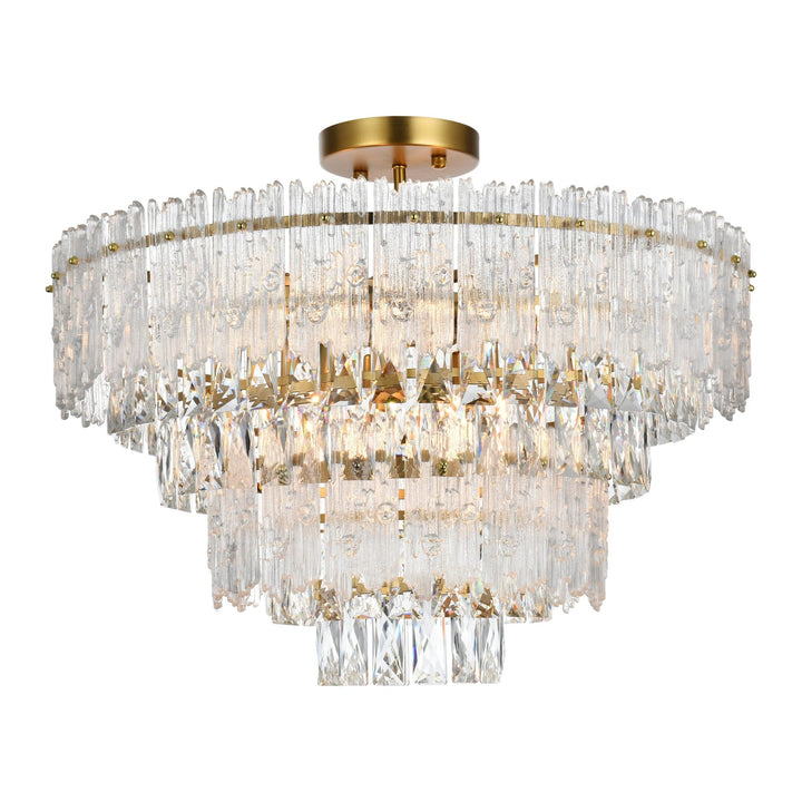 Emilia Flush Mount in Satin Gold by Elegant