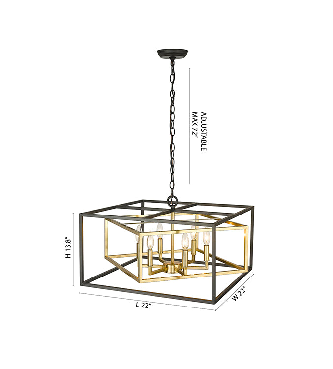 Interlocked Box Chandelier (YS218) by Bethel - view 4