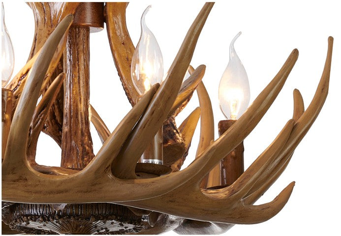 Faux Antler Horn Chandelier by Bethel - view 4