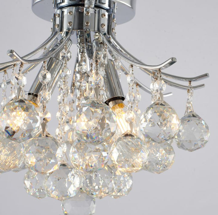 Frame Semi Flush Mount with Clear Hanging Crystals by Bethel - view 11