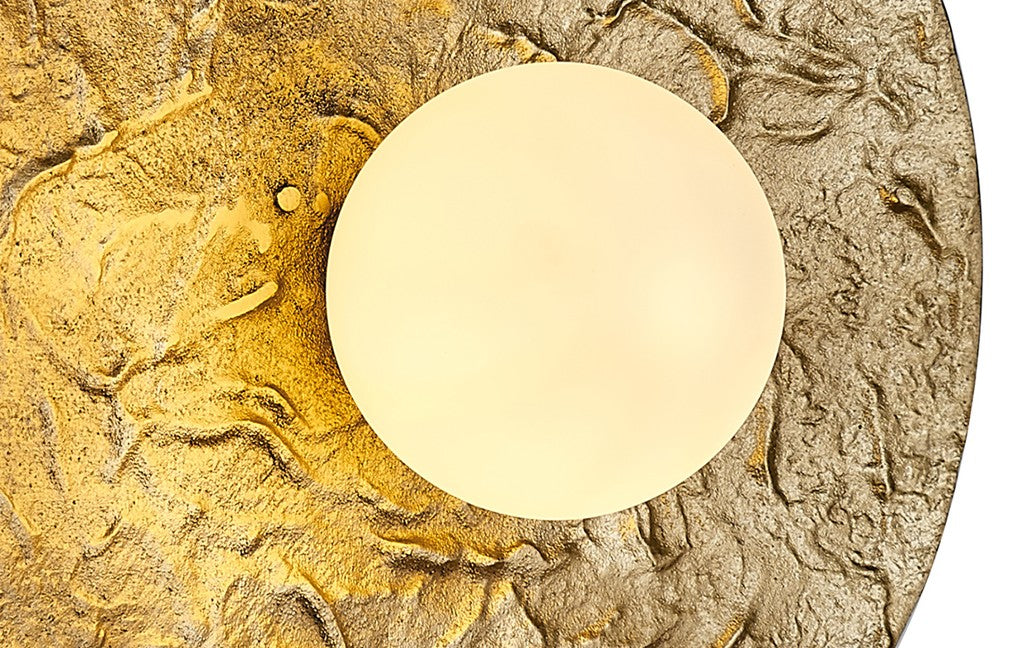 Brass Framed Wall Sconce with Opal White Glass Shade by Bethel - view 5