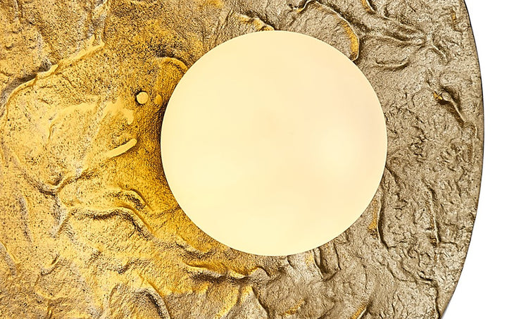 Brass Framed Wall Sconce with Opal White Glass Shade by Bethel - view 5