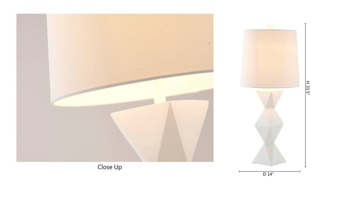 White Table Lamp by Bethel - view 4