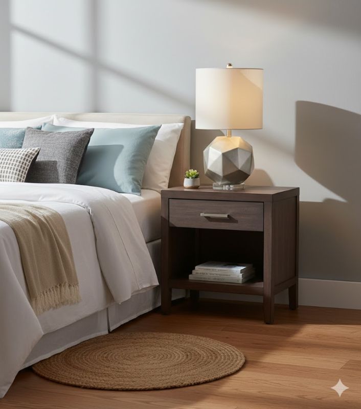 Foiled Framed Table Lamp with Linen Drum Shade by Bethel - view 9