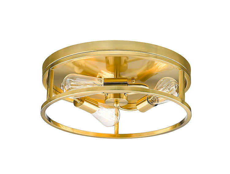 Round Iron Framed Flush Mount Light by Bethel - view 54