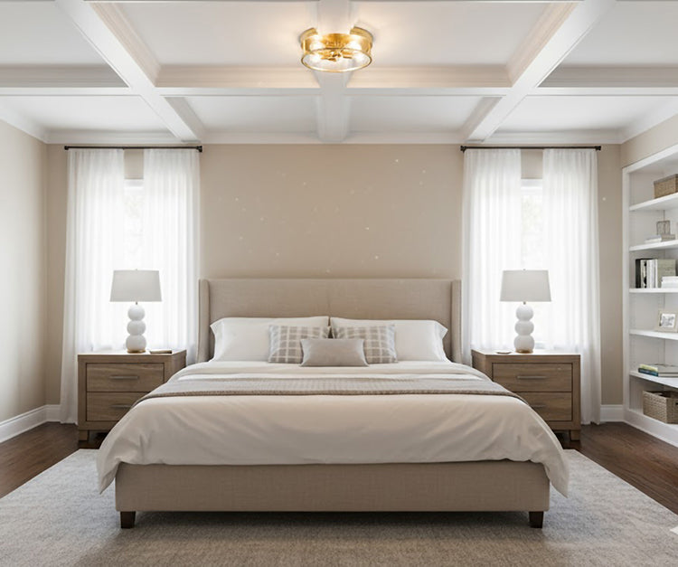 Round Iron Framed Flush Mount Light by Bethel - view 55