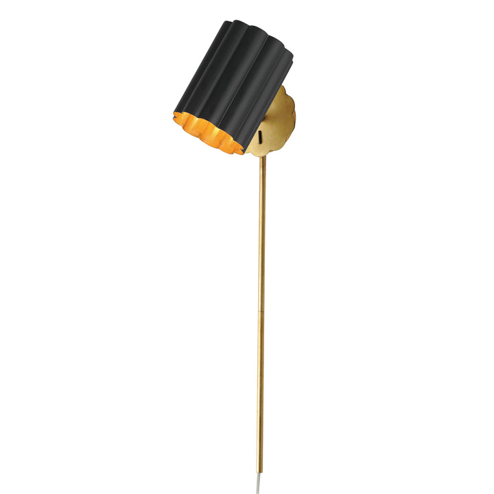 Primrose 1-Light Wall Sconce Black / Gold Leaf