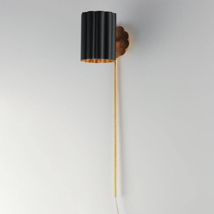 Primrose 1-Light Wall Sconce Black / Gold Leaf alternate view