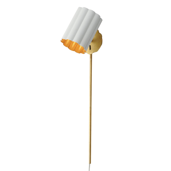Primrose 1-Light Wall Sconce Matte White / Gold Leaf