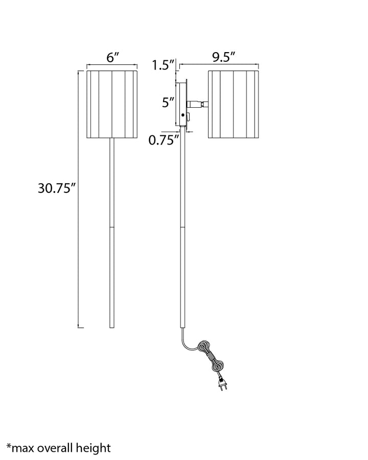 Primrose 1-Light Wall Sconce dimensions diagram
