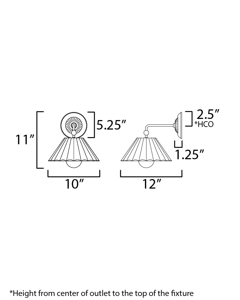 Primrose 1-Light Wall Sconce dimensions diagram