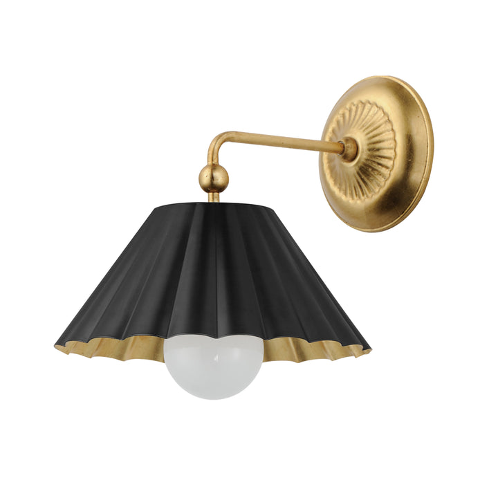 Primrose 1-Light Wall Sconce Black / Gold Leaf