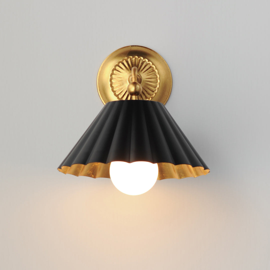 Primrose 1-Light Wall Sconce Black / Gold Leaf alternate view