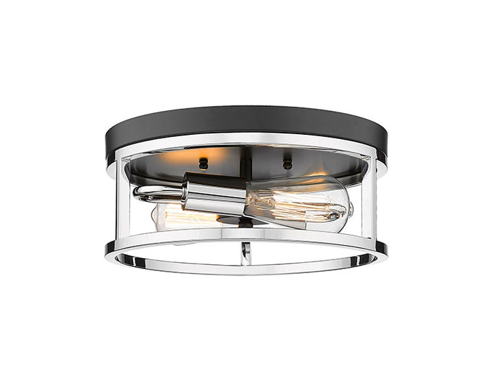 Round Iron Framed Flush Mount Light by Bethel - view 21