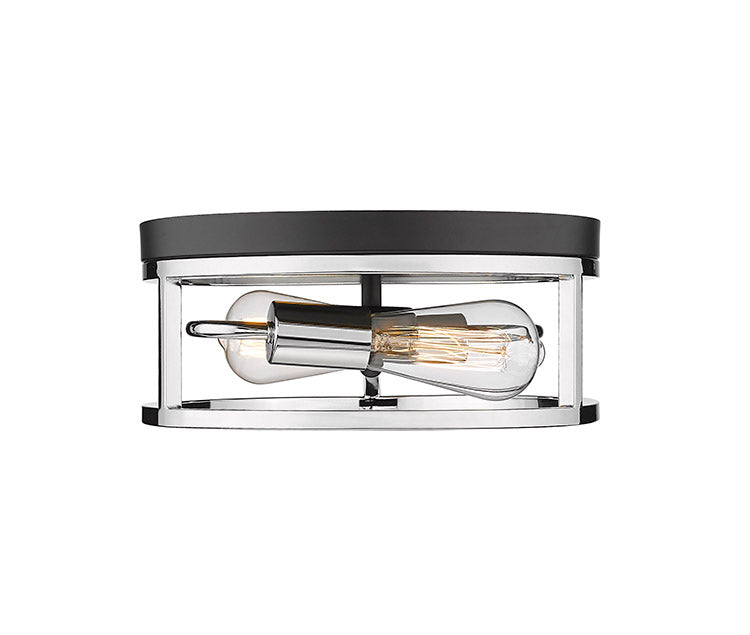 Round Iron Framed Flush Mount Light by Bethel - view 22