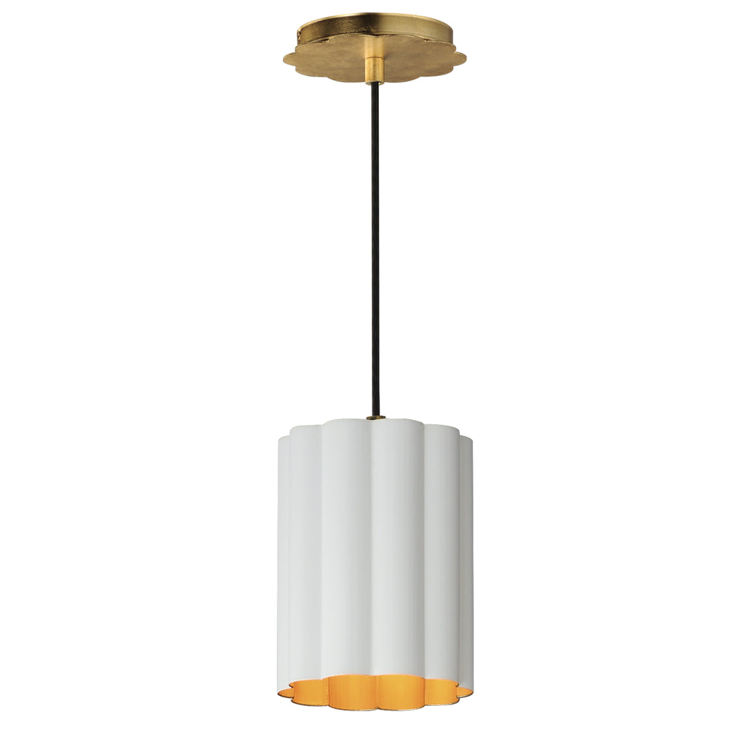 Primrose 1-Light Pendant Matte White / Gold Leaf