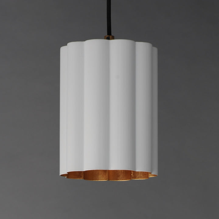 Primrose 1-Light Pendant Matte White / Gold Leaf alternate view