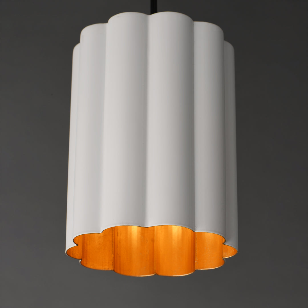 Primrose 1-Light Pendant Matte White / Gold Leaf alternate view
