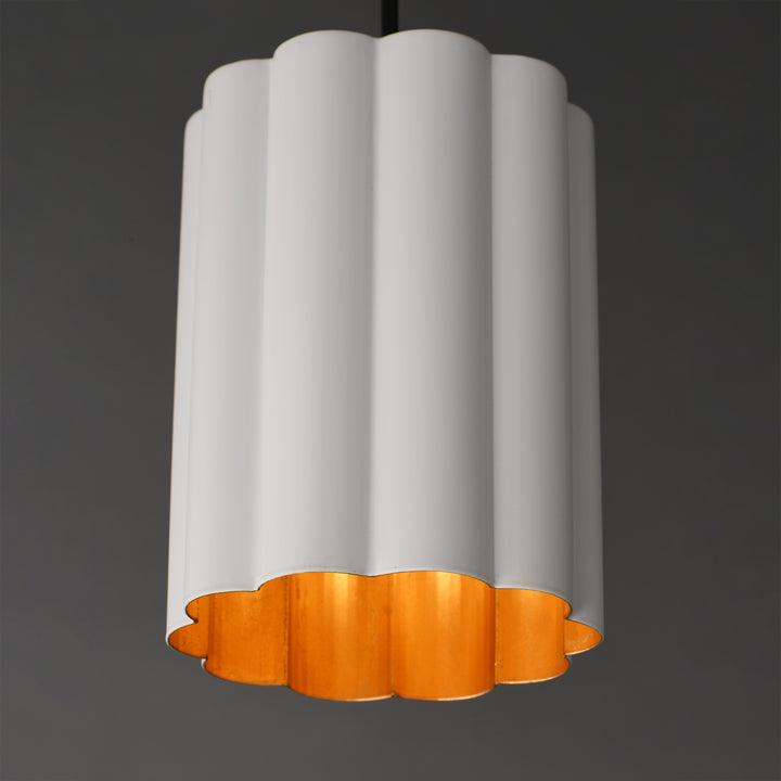 Primrose 1-Light Pendant Matte White / Gold Leaf alternate view