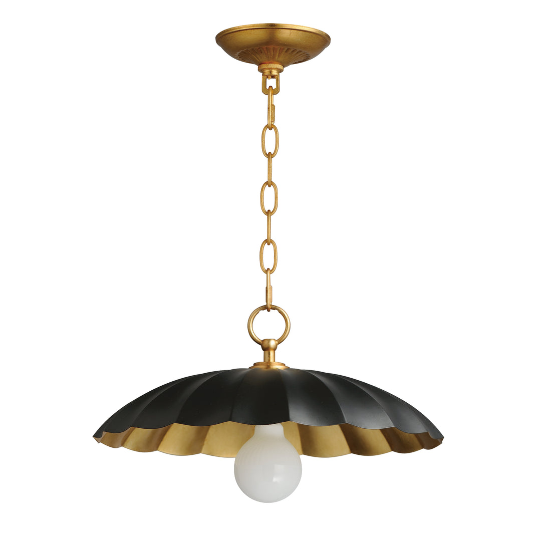 Primrose 1-Light Pendant Black / Gold Leaf