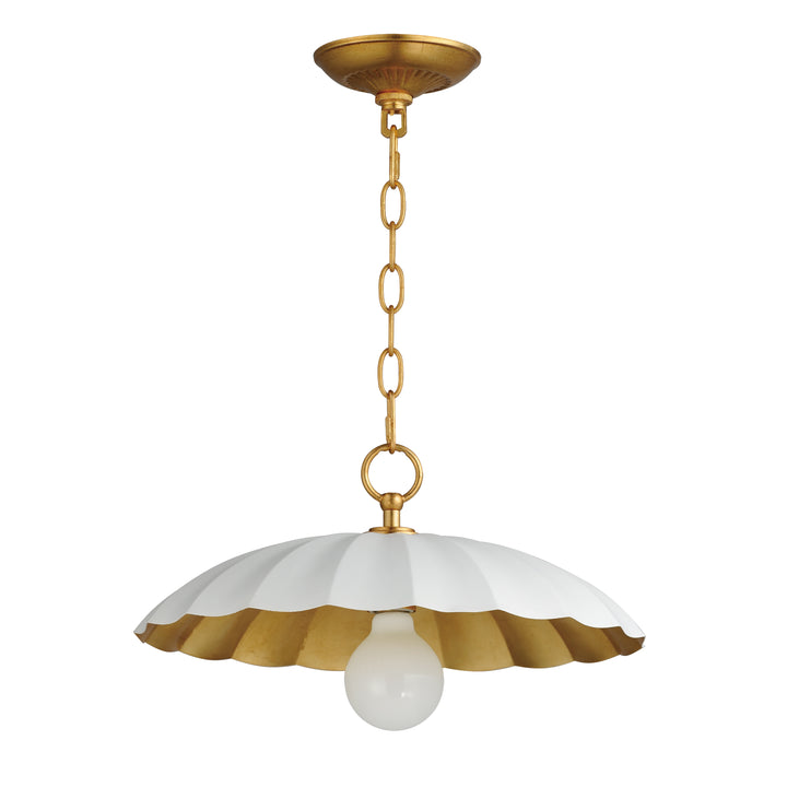Primrose 1-Light Pendant Matte White / Gold Leaf