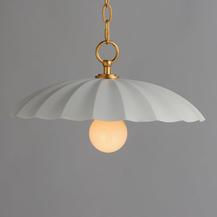 Primrose 1-Light Pendant Matte White / Gold Leaf alternate view