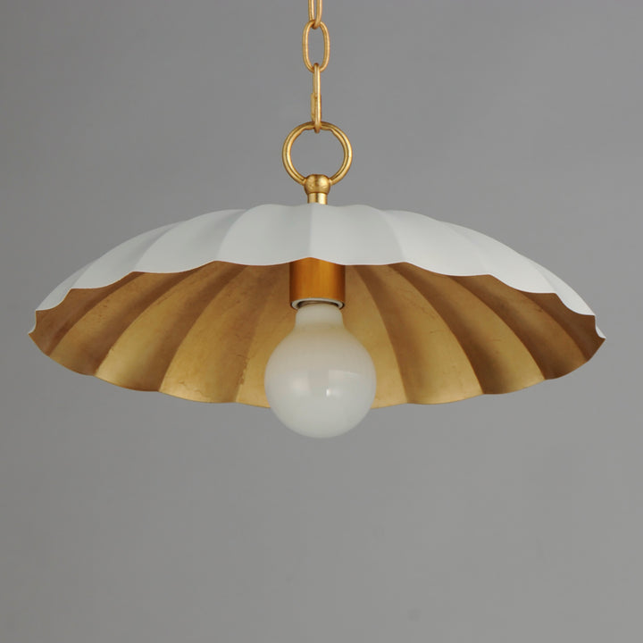 Primrose 1-Light Pendant Matte White / Gold Leaf alternate view