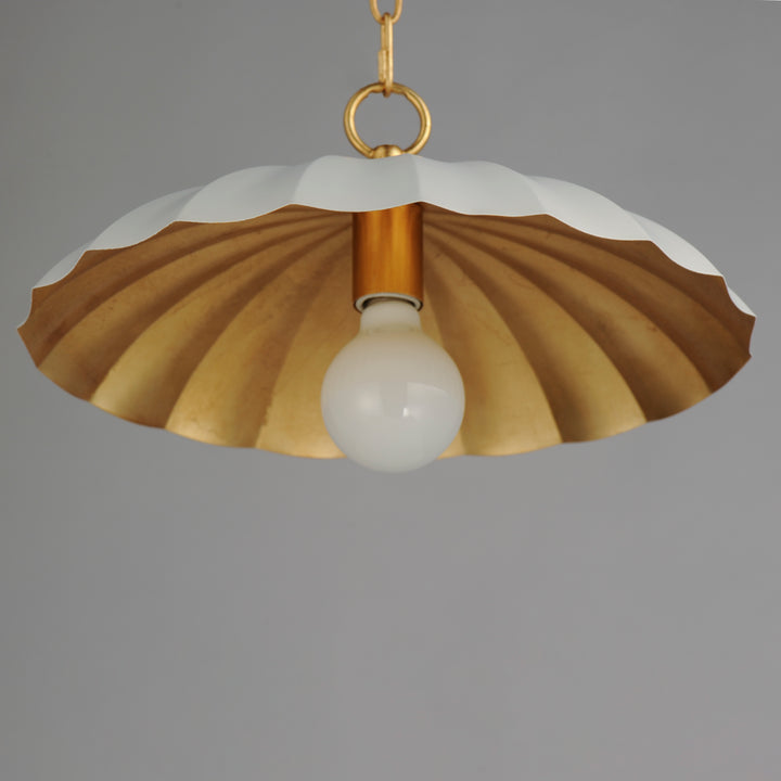 Primrose 1-Light Pendant Matte White / Gold Leaf alternate view
