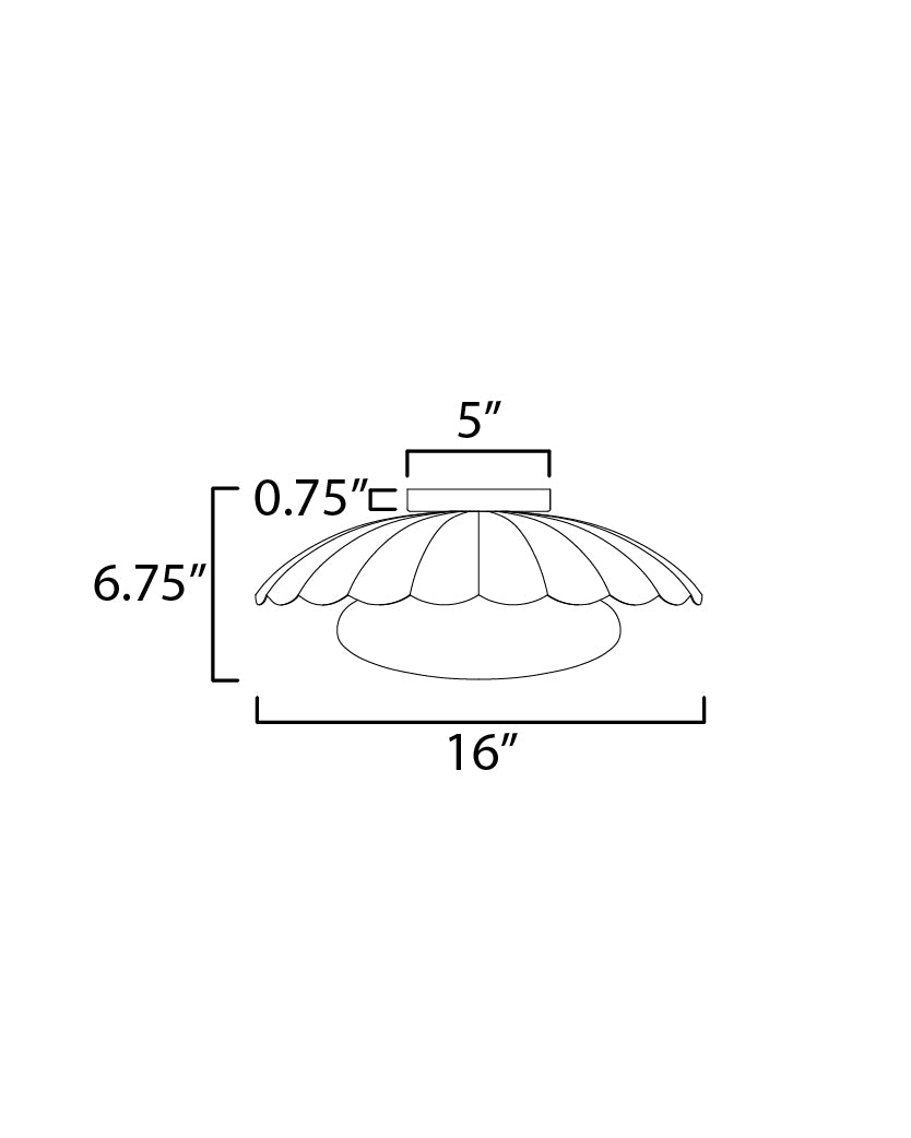 Primrose 1-Light Flush Mount dimensions diagram