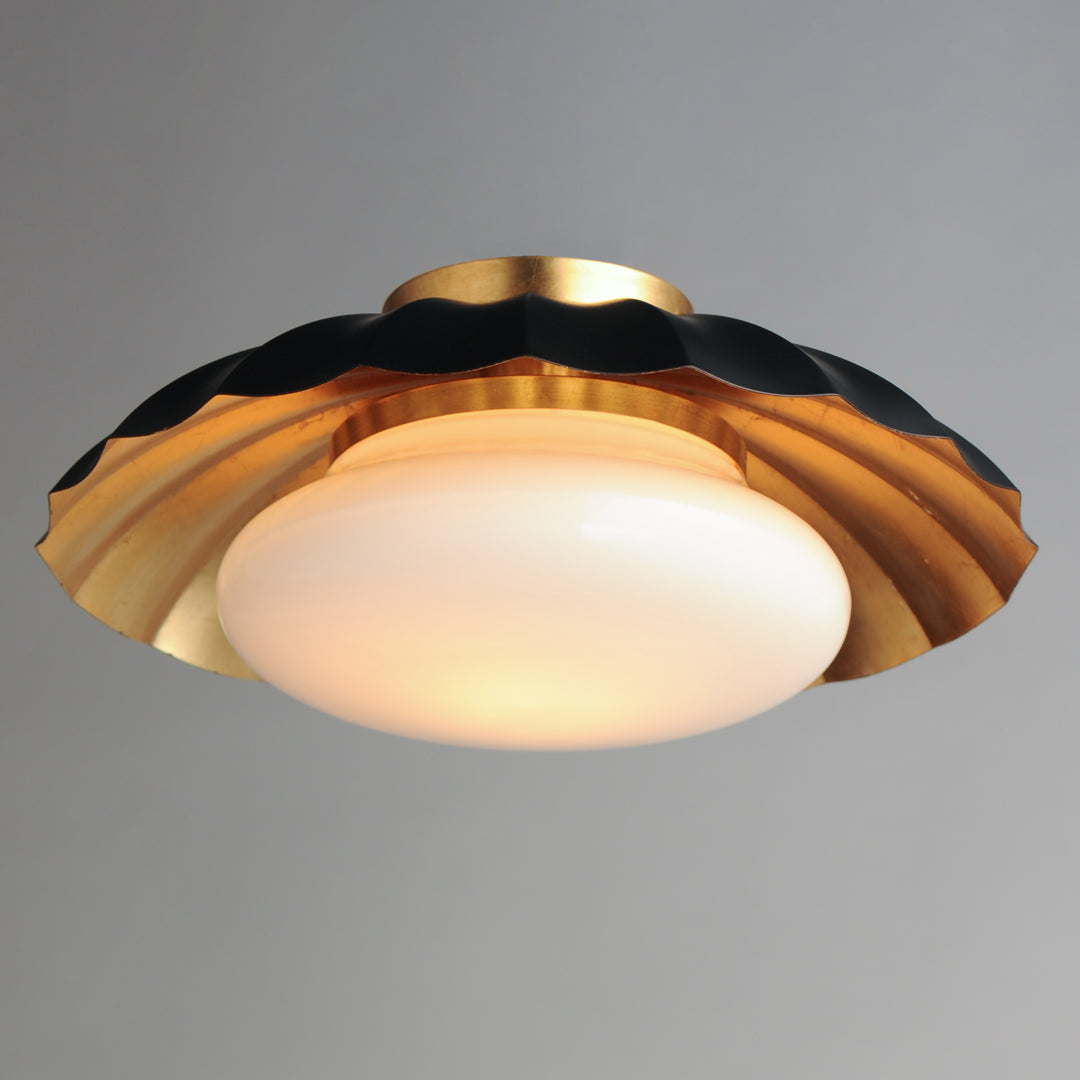 Primrose 1-Light Flush Mount Black / Gold Leaf alternate view