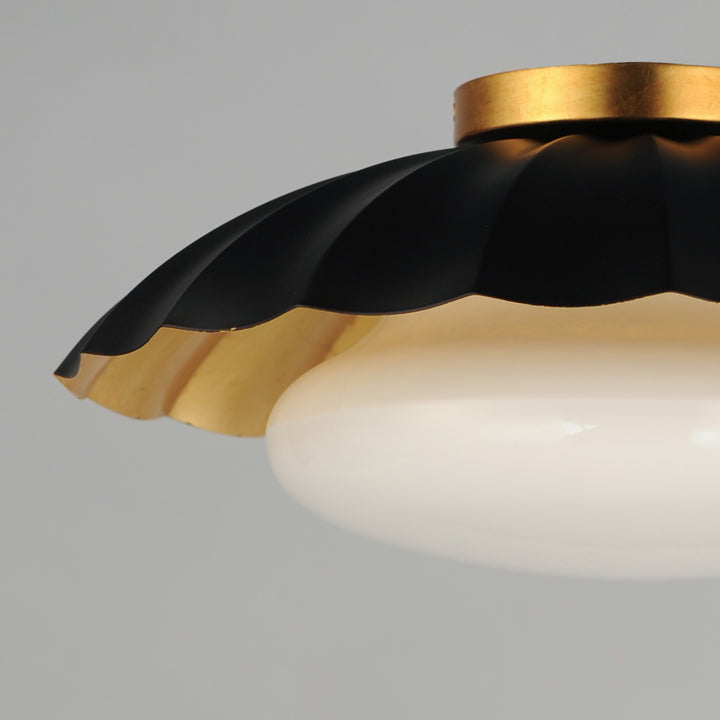 Primrose 1-Light Flush Mount Black / Gold Leaf alternate view