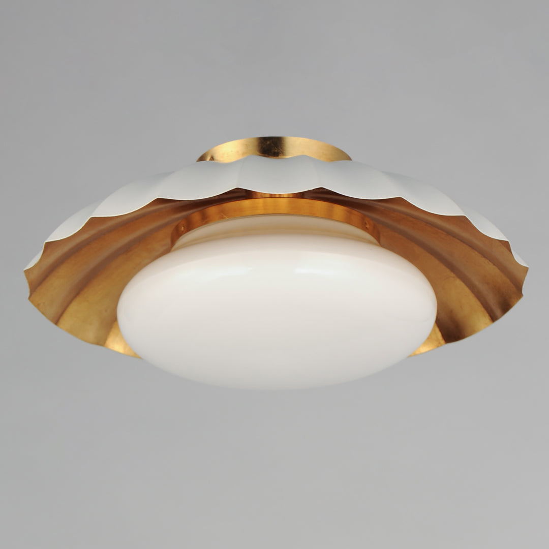 Primrose 1-Light Flush Mount Matte White / Gold Leaf alternate view