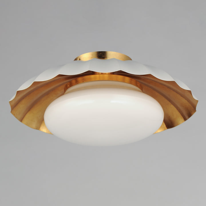 Primrose 1-Light Flush Mount Matte White / Gold Leaf alternate view