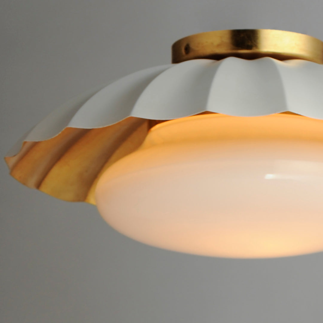 Primrose 1-Light Flush Mount Matte White / Gold Leaf alternate view