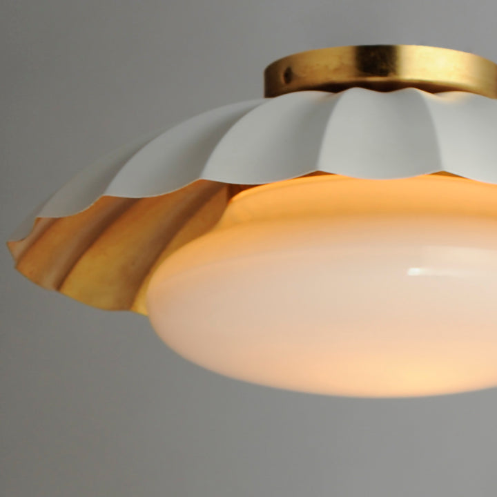 Primrose 1-Light Flush Mount Matte White / Gold Leaf alternate view
