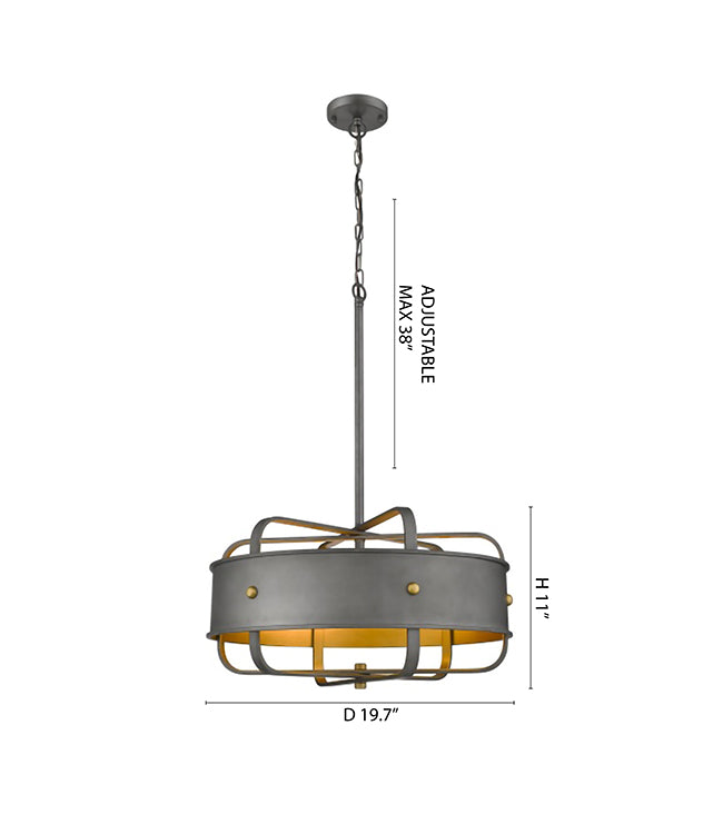 Charcoal Ceiling Fixture with Interior by Bethel - view 3