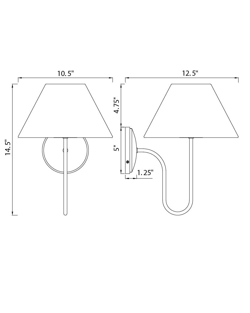 Saxon 1-Light Wall Sconce dimensions diagram