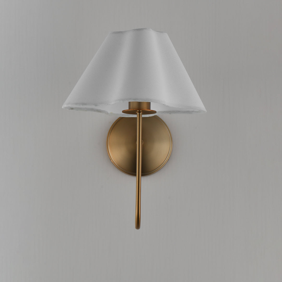 Saxon 1-Light Wall Sconce White / Natural Aged Brass alternate view