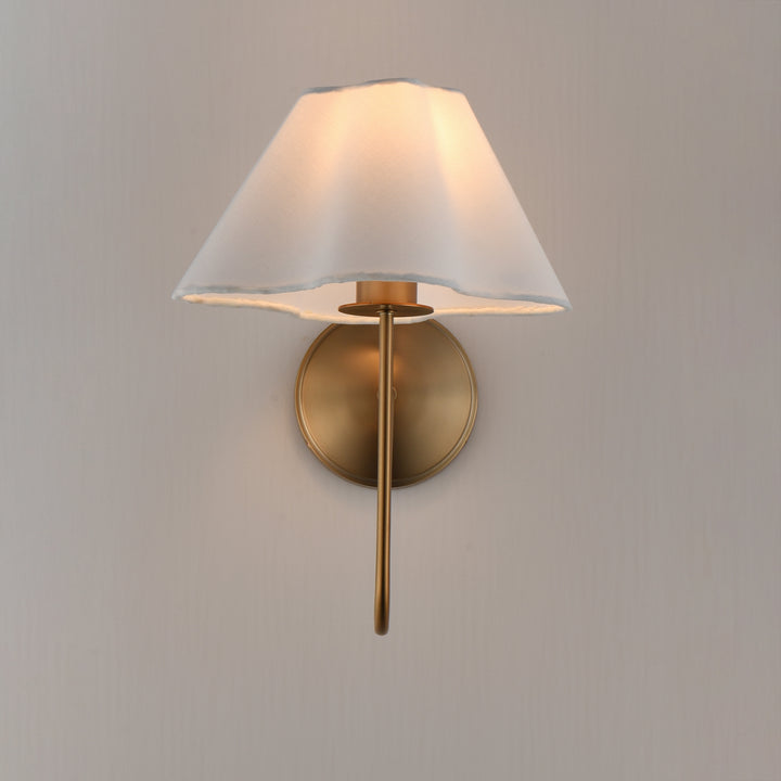 Saxon 1-Light Wall Sconce White / Natural Aged Brass alternate view