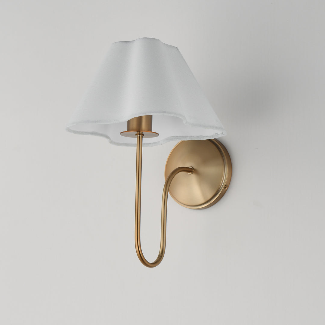 Saxon 1-Light Wall Sconce White / Natural Aged Brass alternate view