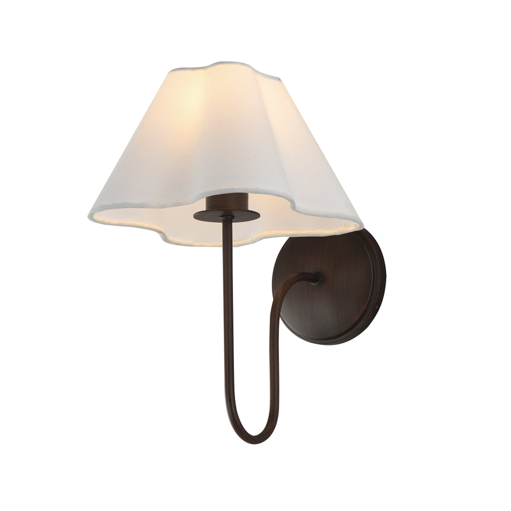 Saxon 1-Light Wall Sconce White / Oil Rubbed Bronze