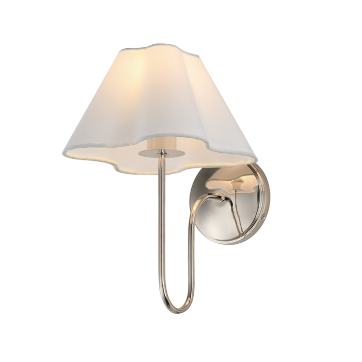 Saxon 1-Light Wall Sconce White / Polished Nickel