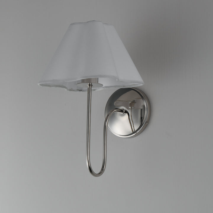 Saxon 1-Light Wall Sconce White / Polished Nickel alternate view