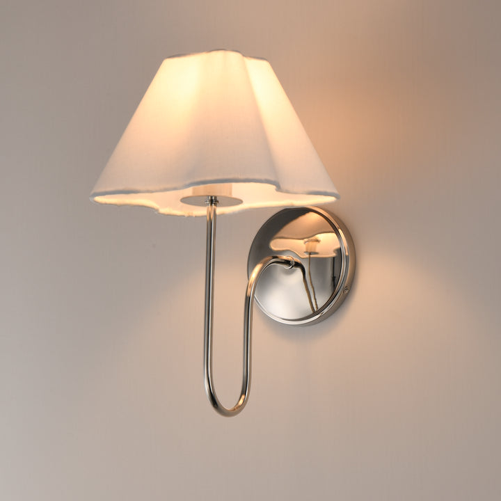 Saxon 1-Light Wall Sconce White / Polished Nickel alternate view