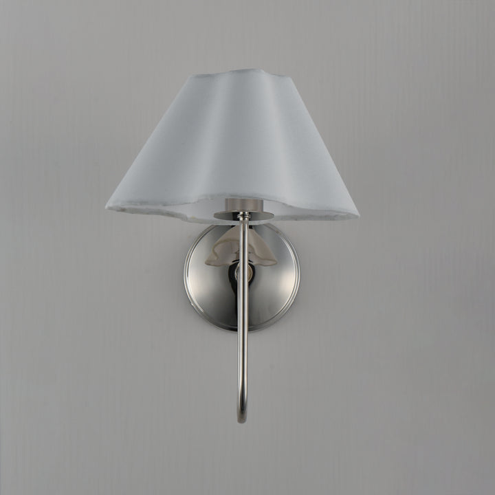 Saxon 1-Light Wall Sconce White / Polished Nickel alternate view