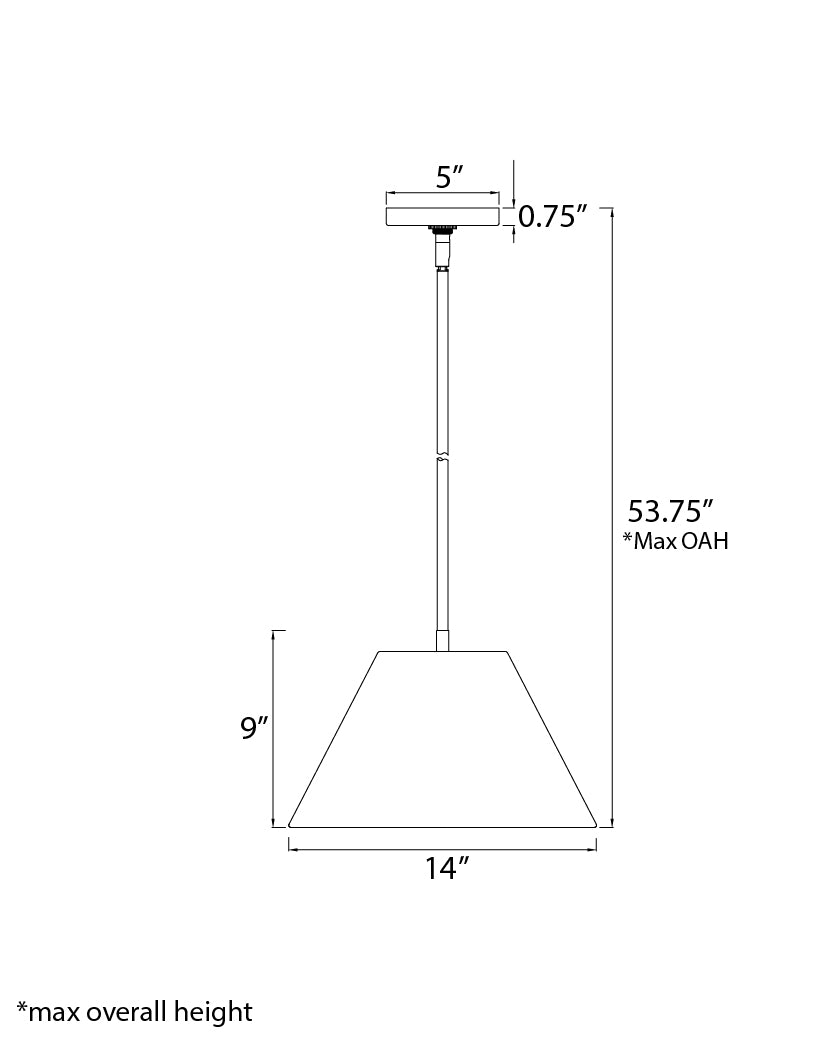 Saxon Pendant dimensions diagram