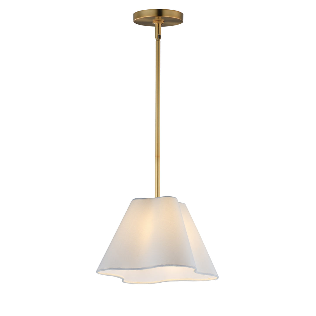 Saxon Pendant White / Natural Aged Brass