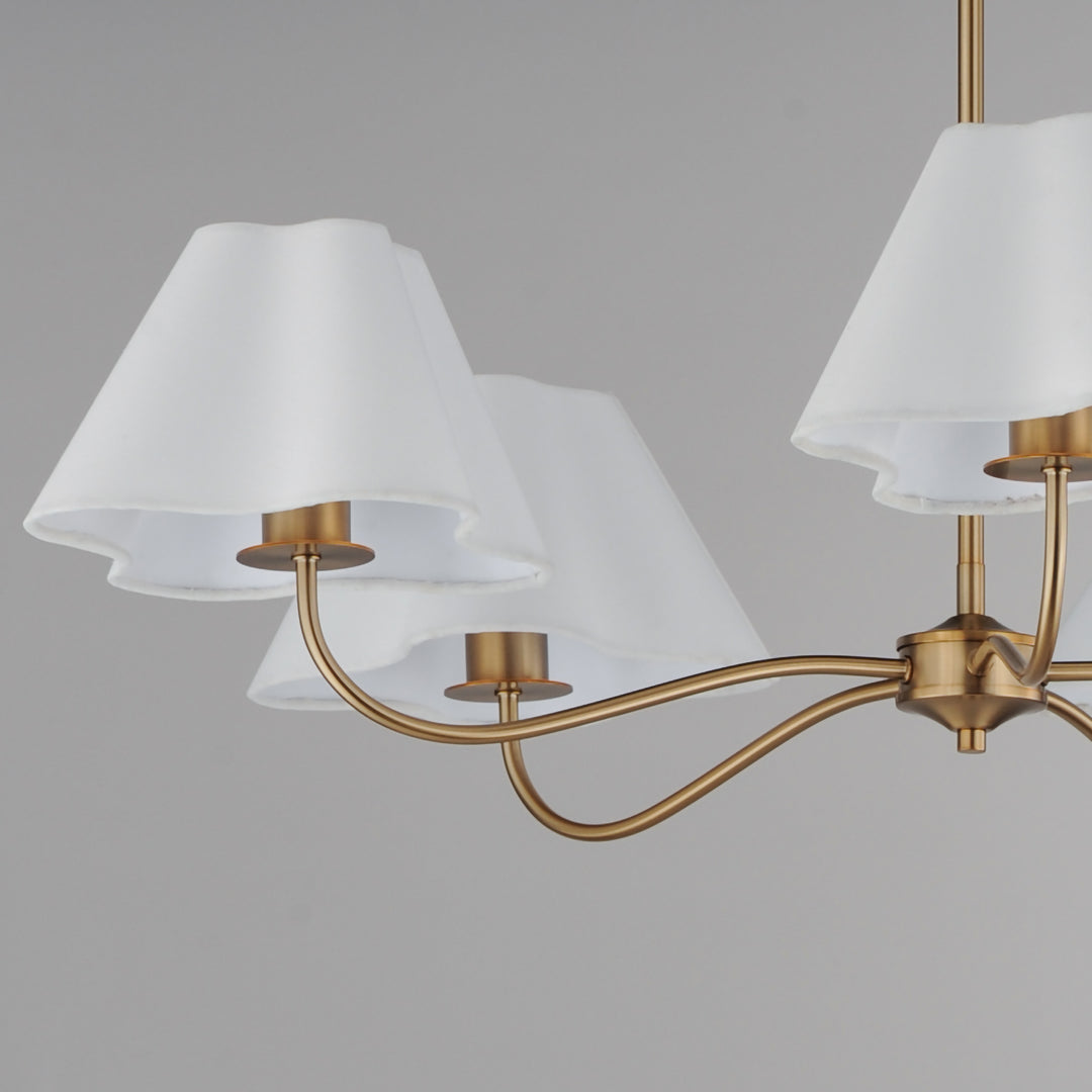 Saxon 5-Light Chandelier White / Natural Aged Brass alternate view