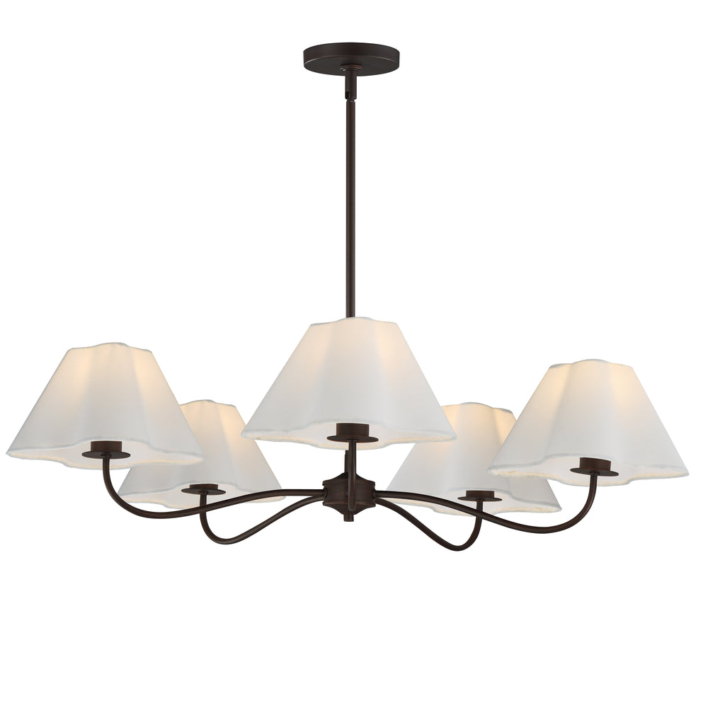Saxon 5-Light Chandelier White / Oil Rubbed Bronze